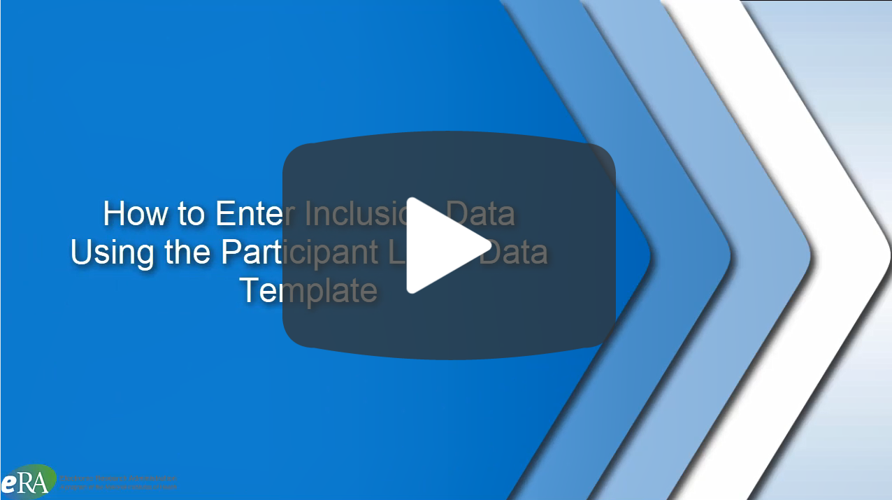 Entering Inclusion Data Via Template